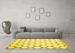 Machine Washable Terrilis Yellow Contemporary Rug in a Living Room, wshcon419yw