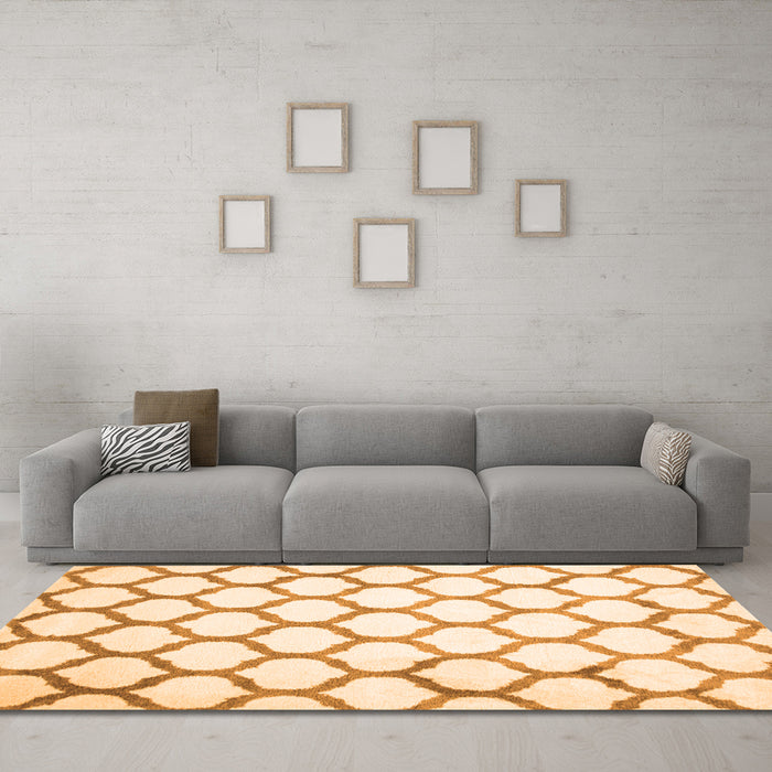 Machine Washable Terrilis Orange Contemporary Area Rugs in a Living Room, wshcon419org