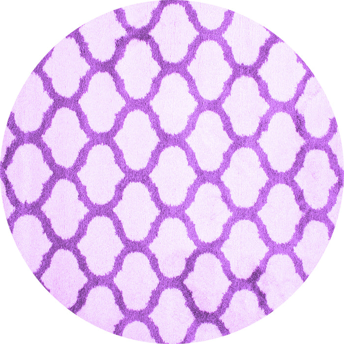Round Machine Washable Terrilis Purple Contemporary Area Rugs, wshcon419pur
