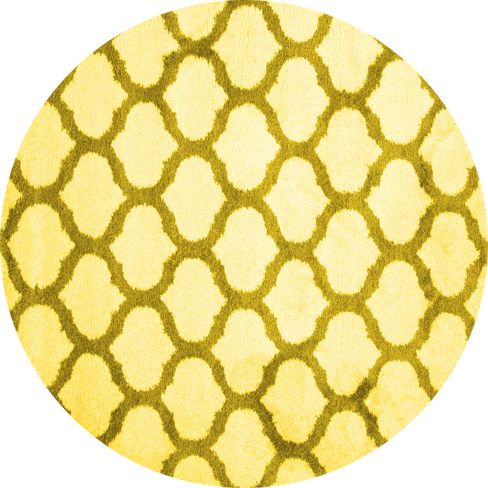 Round Terrilis Yellow Contemporary Rug, con419yw