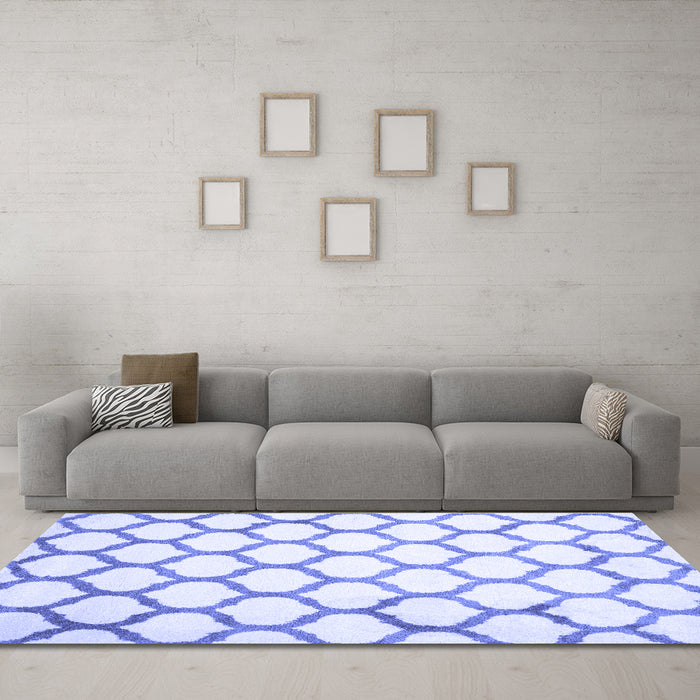 Machine Washable Terrilis Blue Contemporary Rug in a Living Room, wshcon419blu
