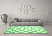 Machine Washable Terrilis Emerald Green Contemporary Area Rugs in a Living Room,, wshcon419emgrn