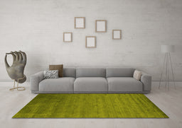 Machine Washable Abstract Yellow Contemporary Rug in a Living Room, wshcon41yw