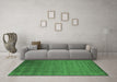 Machine Washable Abstract Emerald Green Contemporary Area Rugs in a Living Room,, wshcon41emgrn