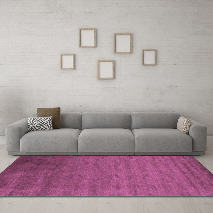 Machine Washable Abstract Pink Contemporary Rug in a Living Room, wshcon41pnk