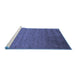 Sideview of Machine Washable Abstract Blue Contemporary Rug, wshcon41blu