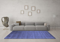 Machine Washable Abstract Blue Contemporary Rug, wshcon41blu