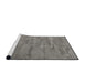 Serging Thickness of Machine Washable Contemporary Gunmetal Gray Rug, wshcon420