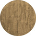 Round Abstract Brown Contemporary Rug, con420brn