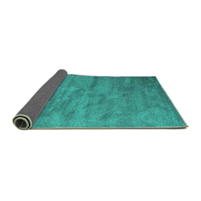 Sideview of Abstract Turquoise Contemporary Rug, con420turq