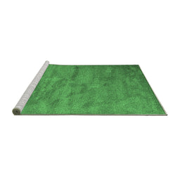 Sideview of Machine Washable Abstract Emerald Green Contemporary Area Rugs, wshcon420emgrn