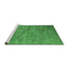 Sideview of Machine Washable Abstract Emerald Green Contemporary Area Rugs, wshcon420emgrn