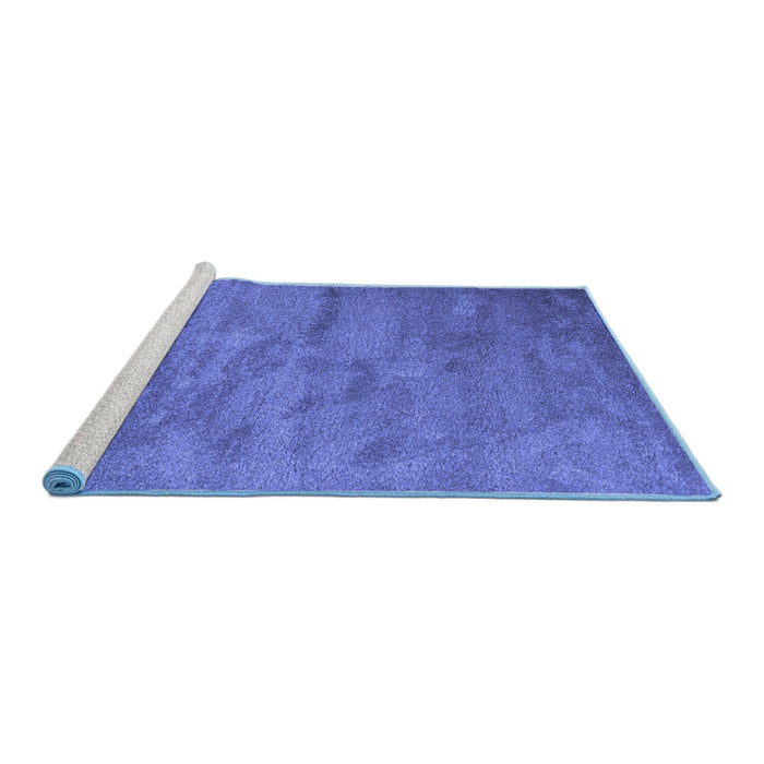 Sideview of Machine Washable Abstract Blue Contemporary Rug, wshcon420blu