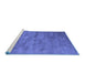 Sideview of Machine Washable Abstract Blue Contemporary Rug, wshcon420blu