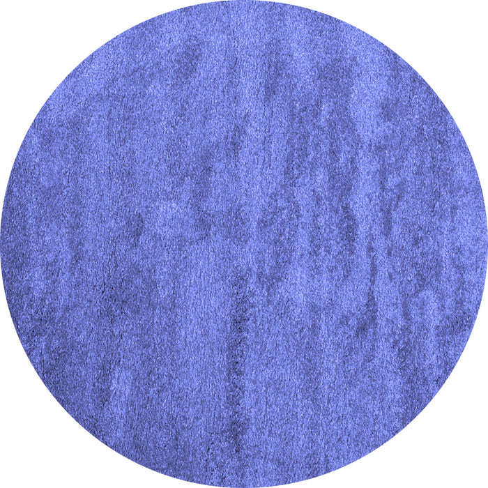 Round Abstract Blue Contemporary Rug, con420blu