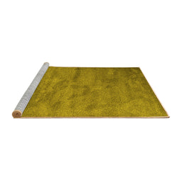 Sideview of Machine Washable Abstract Yellow Contemporary Rug, wshcon420yw