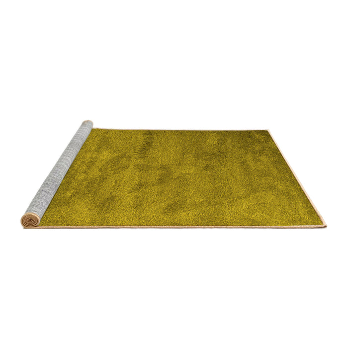Sideview of Machine Washable Abstract Yellow Contemporary Rug, wshcon420yw