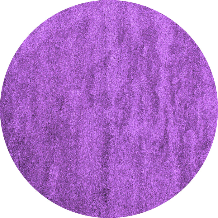 Round Abstract Purple Contemporary Rug, con420pur