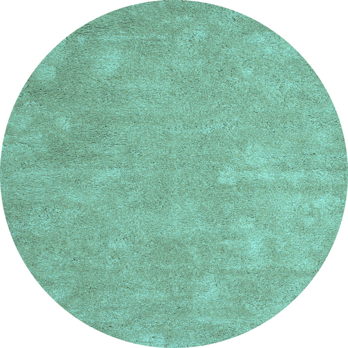 Round Abstract Light Blue Contemporary Rug, con421lblu