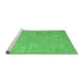 Sideview of Machine Washable Abstract Emerald Green Contemporary Area Rugs, wshcon421emgrn