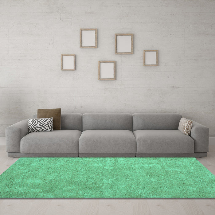 Machine Washable Abstract Turquoise Contemporary Area Rugs in a Living Room,, wshcon421turq