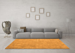 Machine Washable Abstract Orange Contemporary Area Rugs in a Living Room, wshcon421org