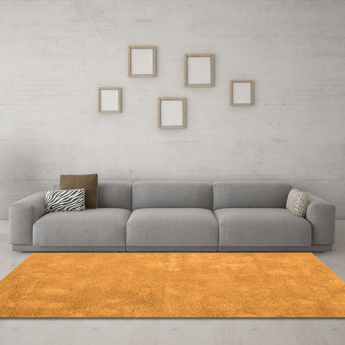 Machine Washable Abstract Orange Contemporary Area Rugs in a Living Room, wshcon421org