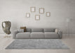 Machine Washable Abstract Gray Contemporary Rug in a Living Room,, wshcon421gry