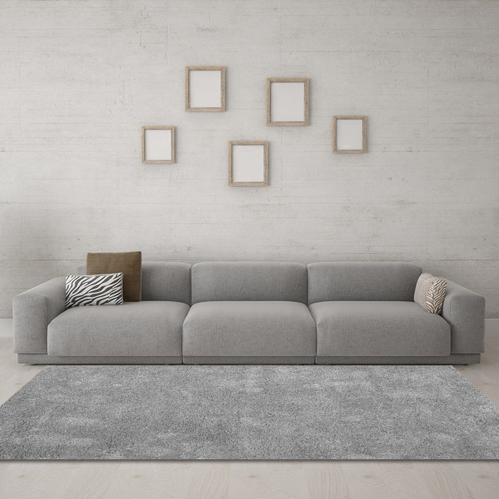 Machine Washable Abstract Gray Contemporary Rug in a Living Room,, wshcon421gry