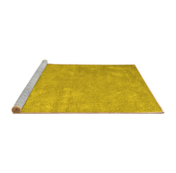 Sideview of Machine Washable Abstract Yellow Contemporary Rug, wshcon421yw