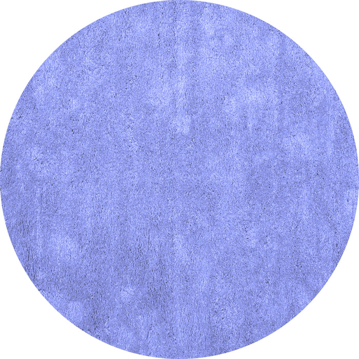 Round Abstract Blue Contemporary Rug, con421blu