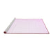 Sideview of Machine Washable Solid Pink Modern Rug, wshcon422pnk