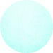 Round Solid Turquoise Modern Rug, con422turq