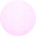 Round Machine Washable Solid Pink Modern Rug, wshcon422pnk