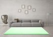 Machine Washable Solid Emerald Green Modern Area Rugs in a Living Room,, wshcon422emgrn