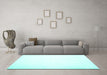 Machine Washable Solid Turquoise Modern Area Rugs in a Living Room,, wshcon422turq