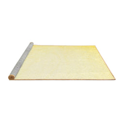 Sideview of Machine Washable Solid Yellow Modern Rug, wshcon422yw