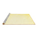 Sideview of Machine Washable Solid Yellow Modern Rug, wshcon422yw