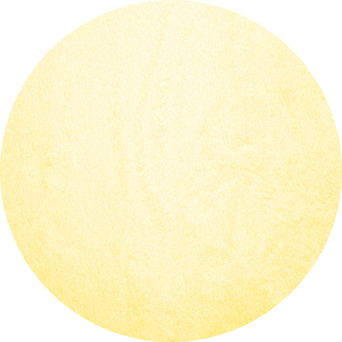 Round Machine Washable Solid Yellow Modern Rug, wshcon422yw