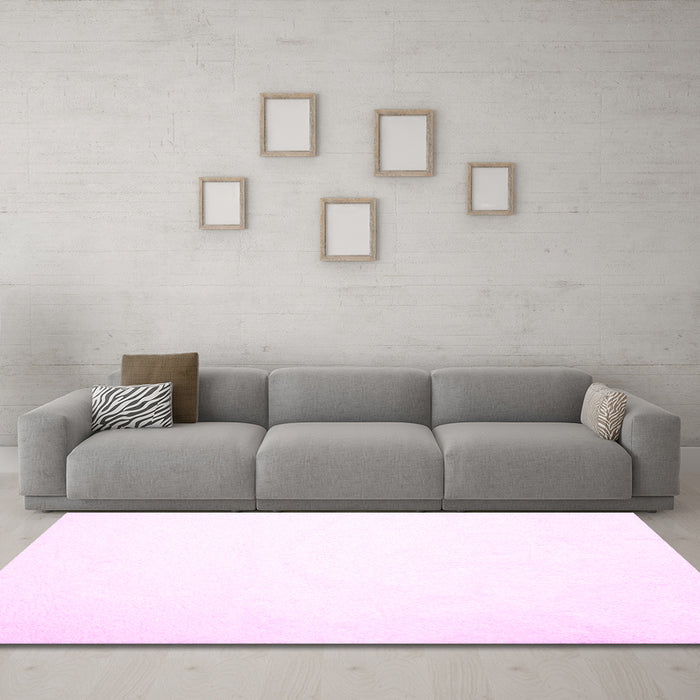 Machine Washable Solid Pink Modern Rug in a Living Room, wshcon422pnk