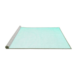 Sideview of Machine Washable Solid Turquoise Modern Area Rugs, wshcon422turq