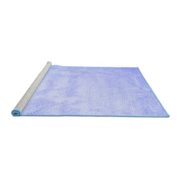 Sideview of Machine Washable Abstract Blue Contemporary Rug, wshcon423blu