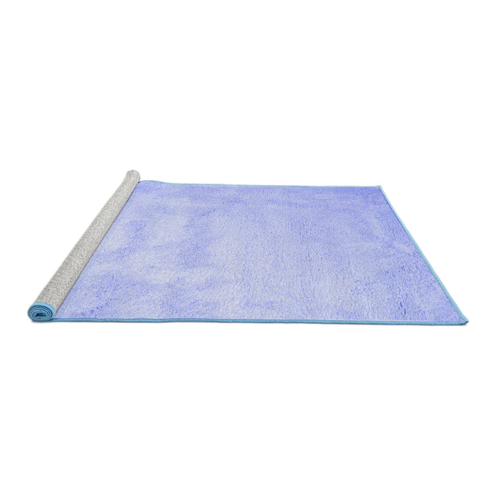 Sideview of Machine Washable Abstract Blue Contemporary Rug, wshcon423blu