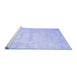 Sideview of Machine Washable Abstract Blue Contemporary Rug, wshcon423blu