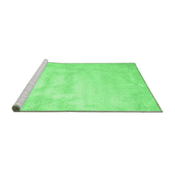 Sideview of Machine Washable Abstract Emerald Green Contemporary Area Rugs, wshcon423emgrn