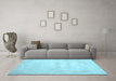 Machine Washable Abstract Light Blue Contemporary Rug in a Living Room, wshcon423lblu