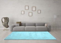 Machine Washable Abstract Light Blue Contemporary Rug, wshcon423lblu