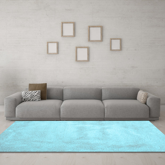 Machine Washable Abstract Light Blue Contemporary Rug in a Living Room, wshcon423lblu