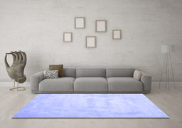Machine Washable Abstract Blue Contemporary Rug in a Living Room, wshcon423blu