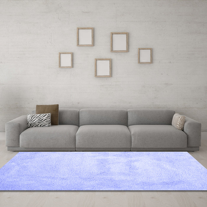Machine Washable Abstract Blue Contemporary Rug in a Living Room, wshcon423blu